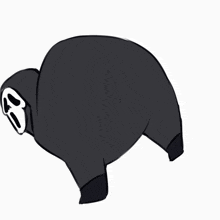 a drawing of a black animal with a white face