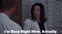 Greys Anatomy Amelia Shepherd GIF - Greys Anatomy Amelia Shepherd Im Busy Right Now Actually GIFs