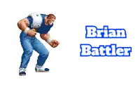 a pixel art of a man named brian battler in a video game