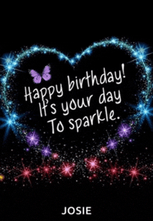 a birthday card for josie with a heart made out of stars