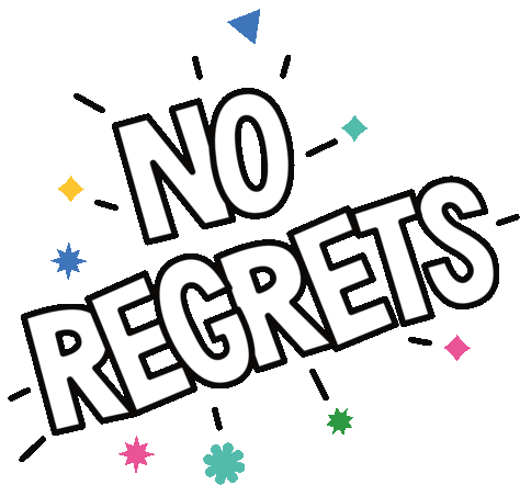 No Regrets Live Fully Sticker - No Regrets Live Fully Stickers