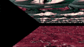 a pixelated image of a woman 's face and a red carpet