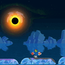 a cartoon drawing of a black hole in the sun