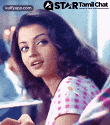 a star tamil chat advertisement with a woman