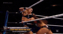 a wrestling match is being shown on a wwe network channel