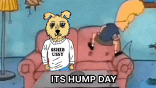 a cartoon of a dog wearing a shiba ussy sweater