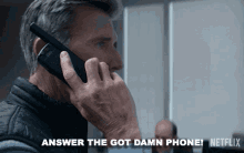 Answer The Got Damn Phone The Ice Road GIF - Answer The Got Damn Phone The Ice Road Netflix GIFs