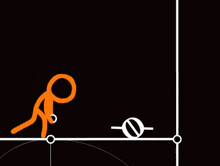 a drawing of a stick figure with a circle in the middle of it