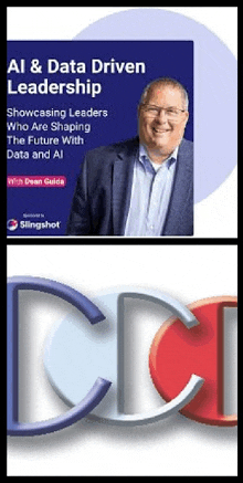 a man in a suit is on the cover of a book about ai and data driven leadership .