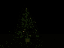 a computer generated image of a christmas tree with a few balls with eyes on them