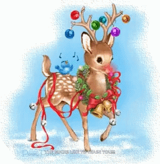 Cartoon Christmas Reindeer GIFs | Tenor