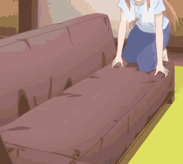 Basement sofa anime visual novel game. Generate Ai 27736789 Stock Photo at  Vecteezy