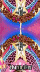 a colorful background with the words fence music starmaker written on it