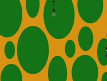 two cartoon characters are hanging from a ceiling with one wearing a red shirt that says rolling stones