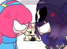 a cartoon of a girl with an angry face and the words alight motion on the bottom