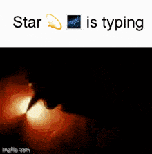 a close up of a person 's face with the words star is typing on the bottom
