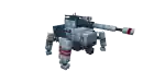 a 3d model of a robot with a red flame coming out of it 's mouth