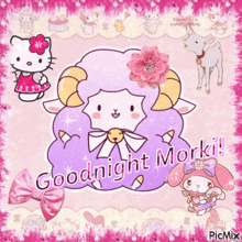a picture of a sheep says goodnight morki on it