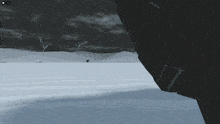 a computer screen shows a snowy landscape with the number 17 on the bottom right