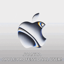 an apple logo with the words juanita apple professional user on the bottom