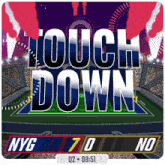 a football game between nyg and no is being played