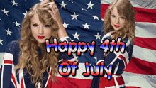 a picture of taylor swift with the words happy 4th of july on it