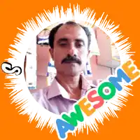a man with a mustache is in a circle with awesome written on it