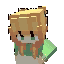 a pixel art drawing of a person wearing a green jacket and a yellow hat .