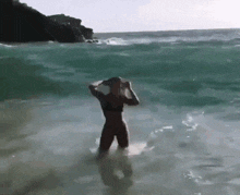 Hit By Wave Girl GIF