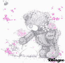Tatty Teddy Picking Flowers Sparkle GIF