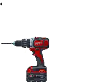 a pixel art of a milwaukee cordless drill on a white background .