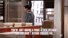 Youre Just Having A Panic Attack Because Your Dvr Didnt Record Chicago Fire Jack Mcfarland GIF - Youre Just Having A Panic Attack Because Your Dvr Didnt Record Chicago Fire Jack Mcfarland Sean Hayes GIFs