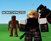a cartoon character with the words im watching you on the bottom