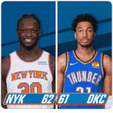 New York Knicks (62) Vs. Oklahoma City Thunder (61) Third-fourth Period Break GIF - Nba Basketball Nba 2021 GIFs