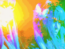 a colorful painting of a woman with the name nysfaerie on the bottom right corner