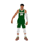 a drawing of a basketball player with the number 34 on his jersey