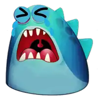 a cartoon character with tears coming out of its eyes and mouth