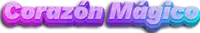 the word corazon is written in purple and blue letters