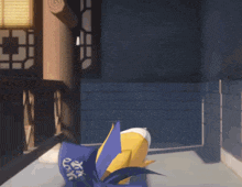 a cartoon character with a purple hat that says ' tokyo ' on it
