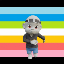 a cartoon character is wearing a hoodie that says that