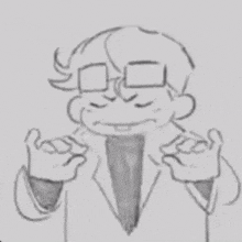 a drawing of a man wearing glasses and a tie .