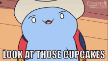 happy face cupcake face catbug bravest warriors look at those cupcakes