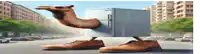 a camel is carrying a refrigerator on its back