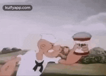 scared popeye the sailor man cartoon animation classic