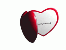 a heart shaped mirror says sansby my beloved on the inside