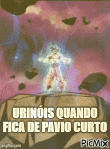 a picture of a cartoon character with the words urinois quando fica de pavio curto on it