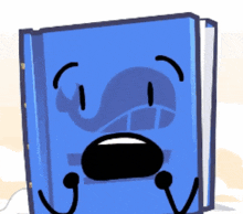 a cartoon drawing of a book with a face on it