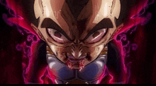 a close up of a cartoon character 's face with blood dripping from his mouth .