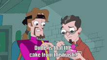 Phineas And Ferb Cake GIF - Phineas And Ferb Cake Trash GIFs