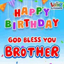 a colorful birthday card for lucas & friends